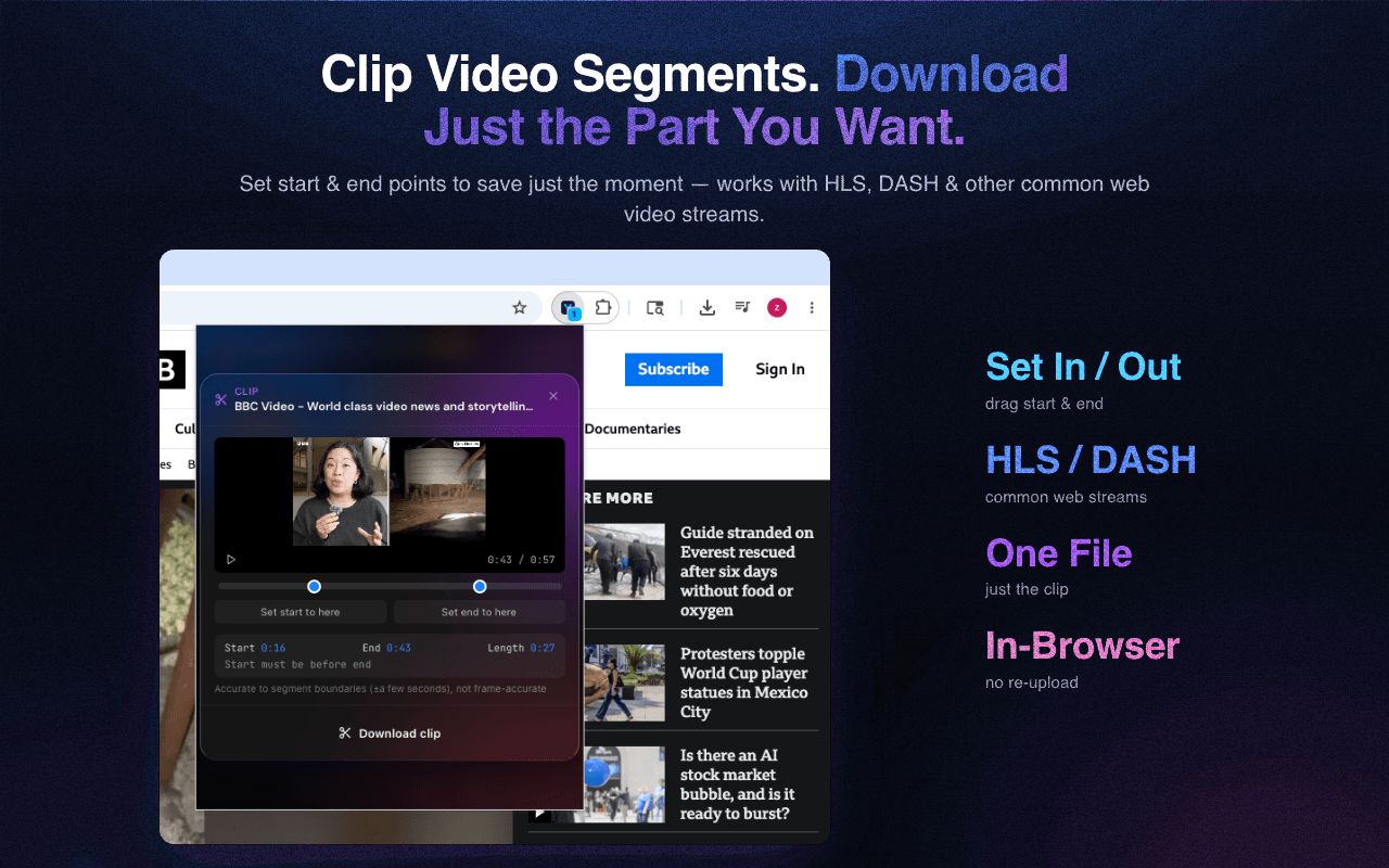 Clip and trim: download just the part of a video you want
