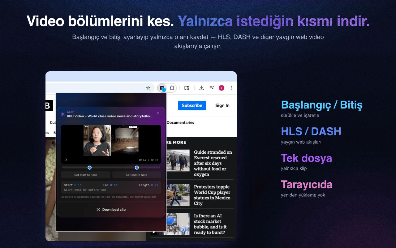 Kırpın ve düzenleyin: videonun yalnızca istediğiniz kısmını indirin