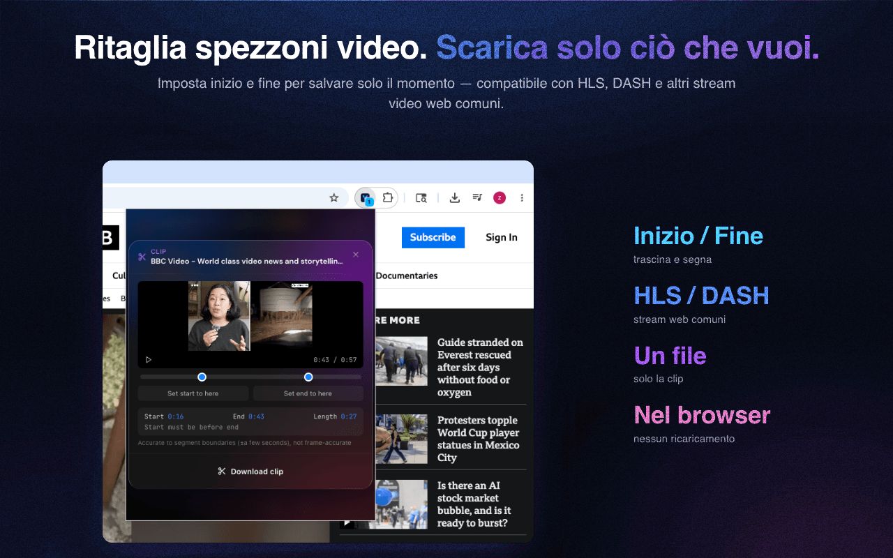 Taglia e ritaglia: scarica solo la parte di un video che desideri
